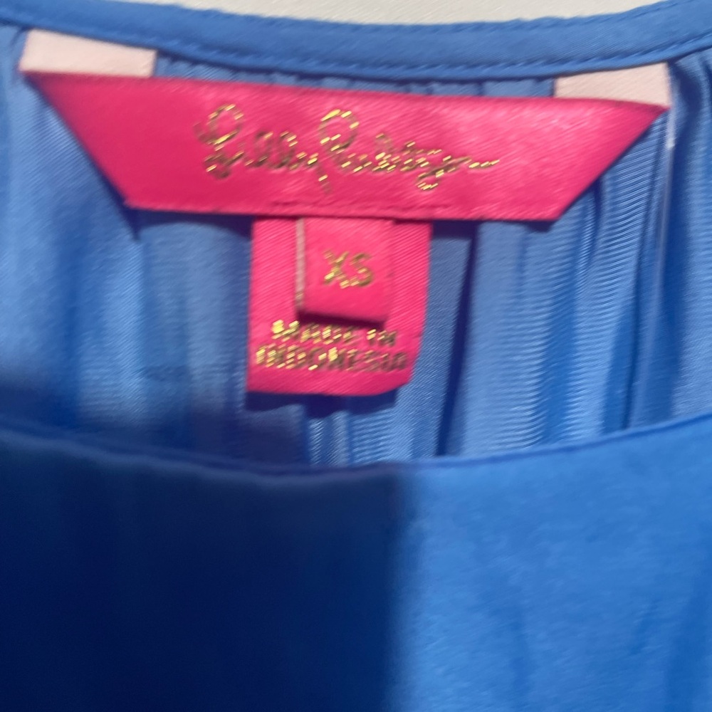 Lilly Pulitzer Vibrant Blue Ruffle Camisole xs beautiful - Picture 6 of 6
